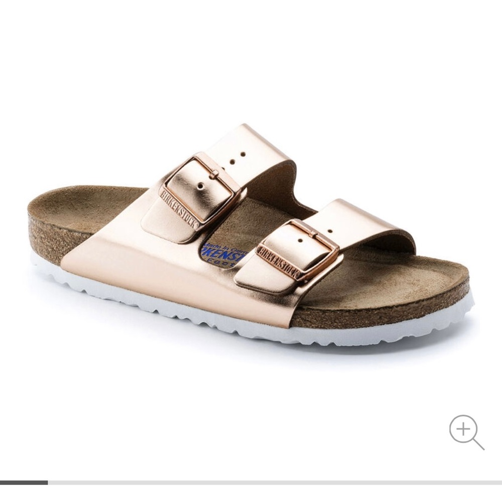 birkenstock arizona metallic pink